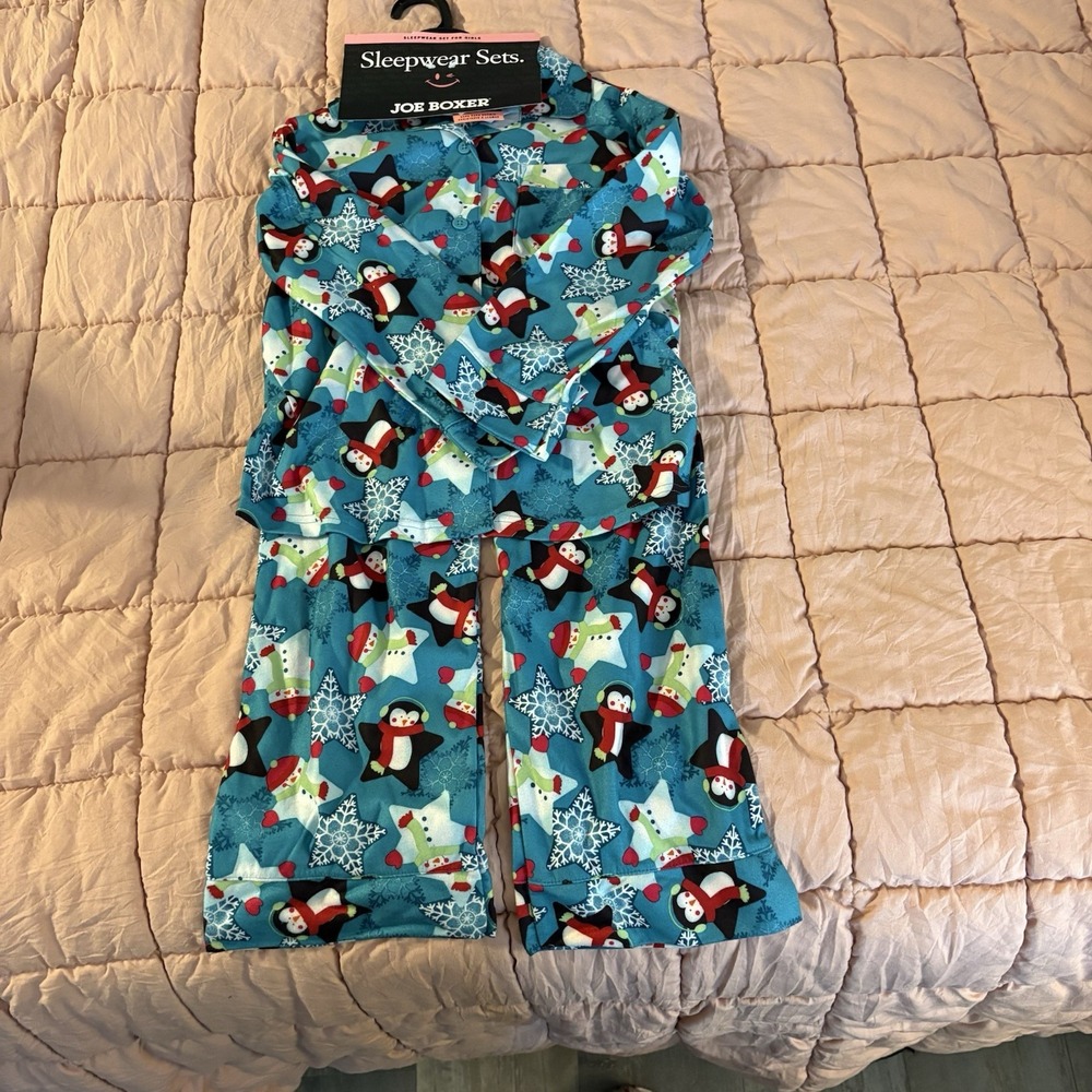 Joe Boxer Girl's 6x Christmas Pajamas Sleepwear Top & Pants